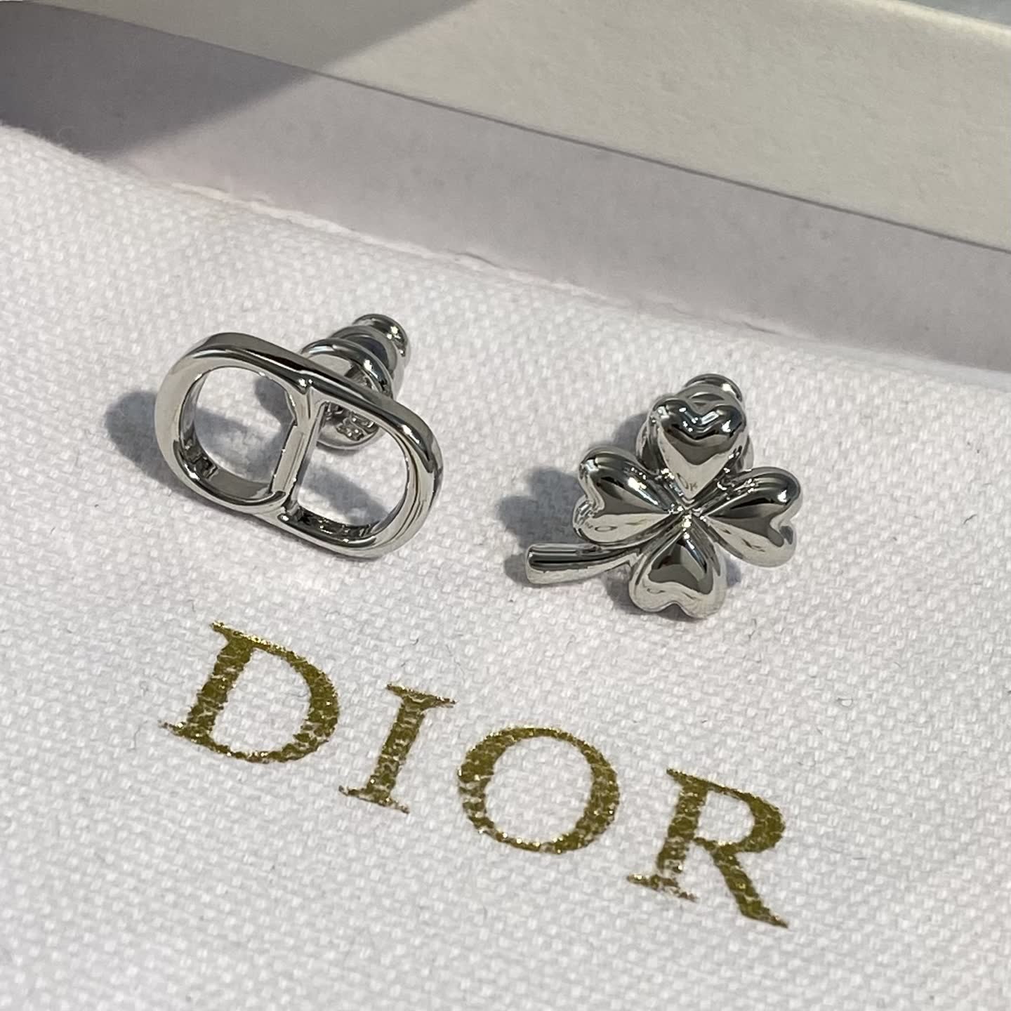 Van Cleef & Arpels Silver Clover Stud Earrings